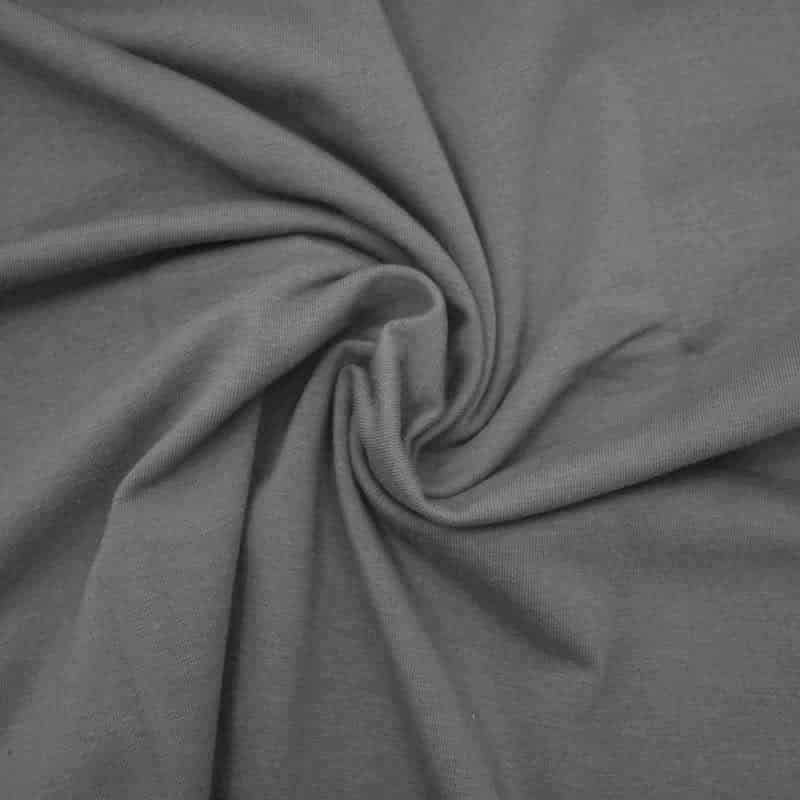 Organic Cotton Jersey Dress Fabric Plain in Mid Grey 03