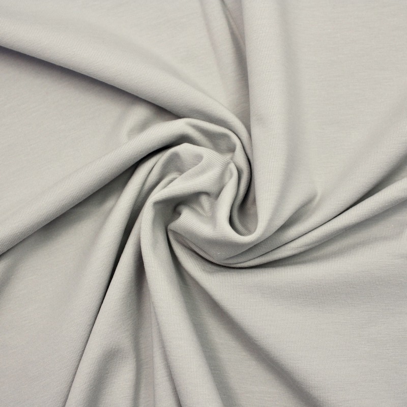 Organic Cotton Jersey Dress Fabric Plain in Light Grey 04
