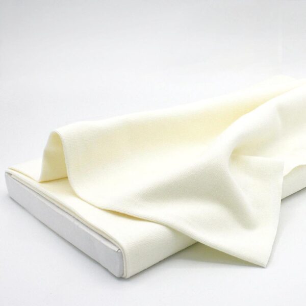 Organic Cotton Jersey Tubular Cuffing Fabric Plain in Cream 06