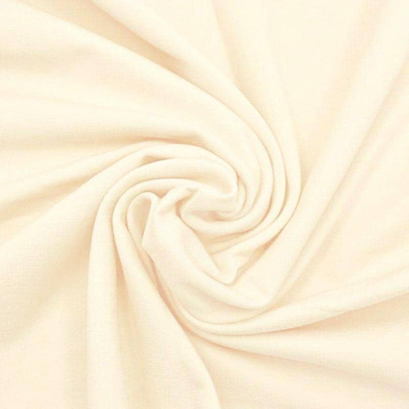Organic Cotton Jersey Dress Fabric Plain in Cream 06