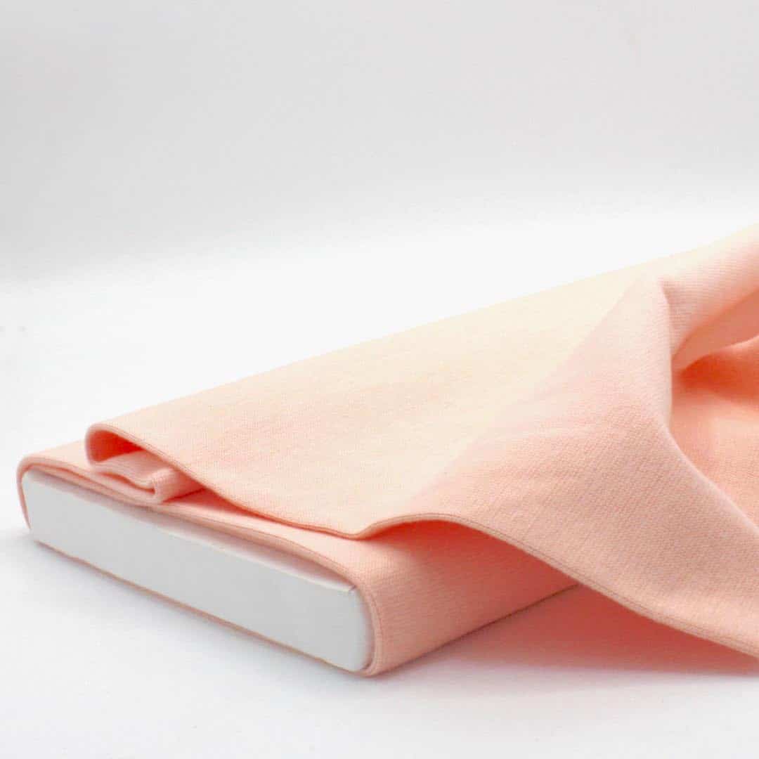 Organic Cotton Jersey Tubular Cuffing Fabric Plain in Pink Pirouette 07