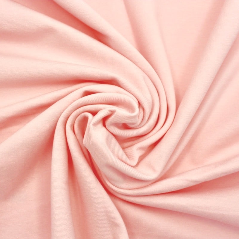 Organic Cotton Jersey Dress Fabric Plain in Pink Pirouette 07