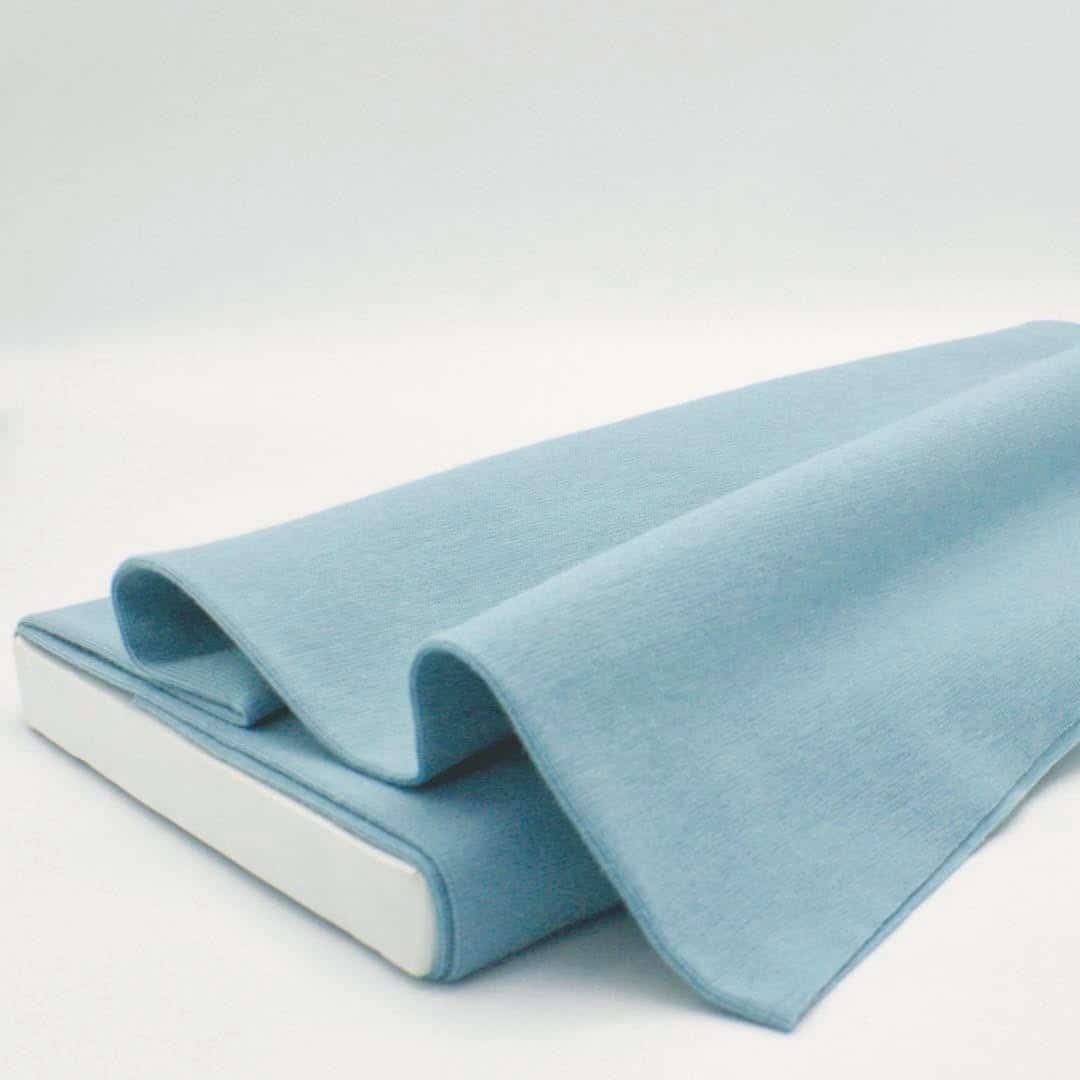 Organic Cotton Jersey Tubular Cuffing Fabric Plain in Light Blue 16