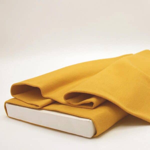 Organic Cotton Jersey Tubular Cuffing Fabric Plain in Mustard 29