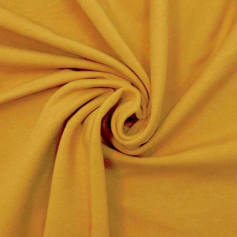 Organic Cotton Jersey Dress Fabric Plain in Mustard 29