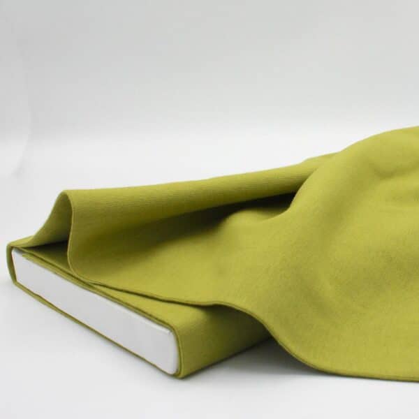 Organic Cotton Jersey Tubular Cuffing Fabric Plain in Chartreuse 30