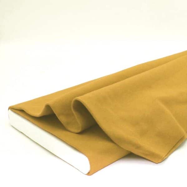 Organic Cotton Jersey Tubular Cuffing Fabric Plain in Mid Camel 42