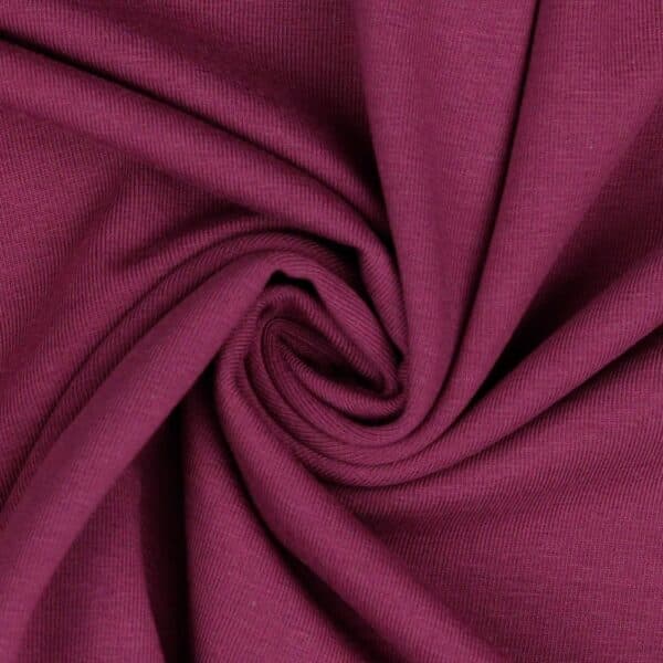 Organic Cotton Jersey Dress Fabric Plain in Mulberry 43