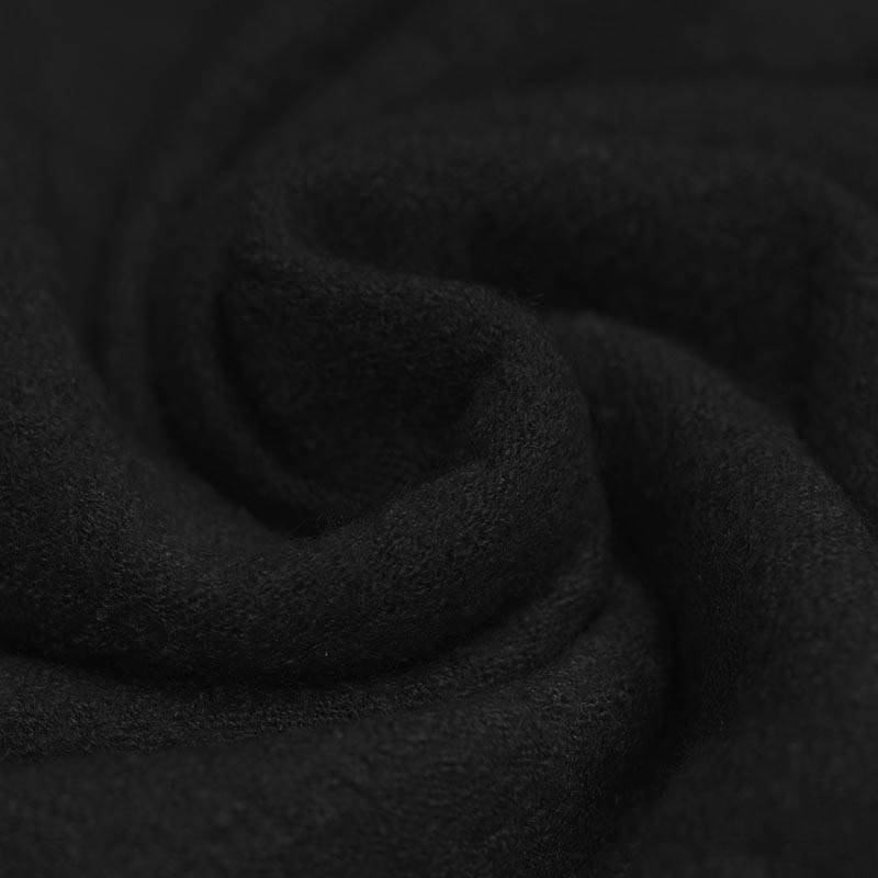 Boiled Wool Crepe Fabric in Black 999