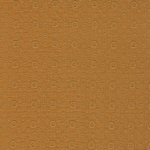 French Embroidered Double Gauze Fabric in Agnes inMustard