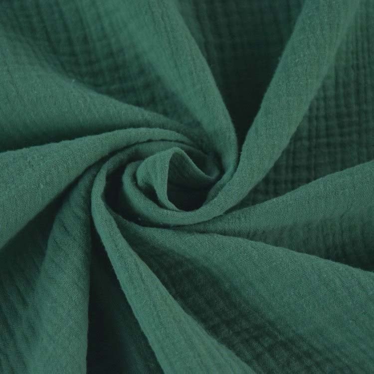 French Double Gauze Plain Fabric in Forest