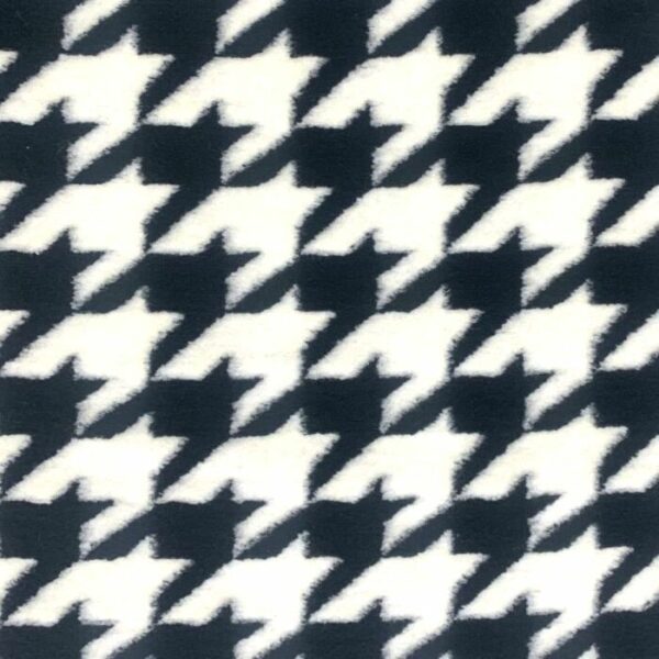 Black & White Boiled Wool Check Jersey Fabric