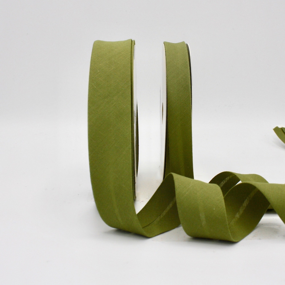 25m roll of Plain Bias Binding Tape with 30mm width in Sage 59