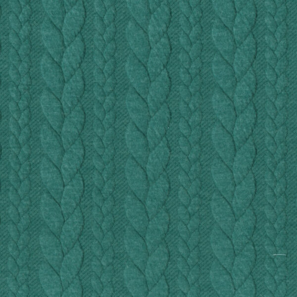 Cable Knit Fabric Jersey Dress Fabric in Rich Teal 307