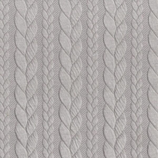 Cable Knit Fabric Jersey Dress Fabric in Pale Stone 178