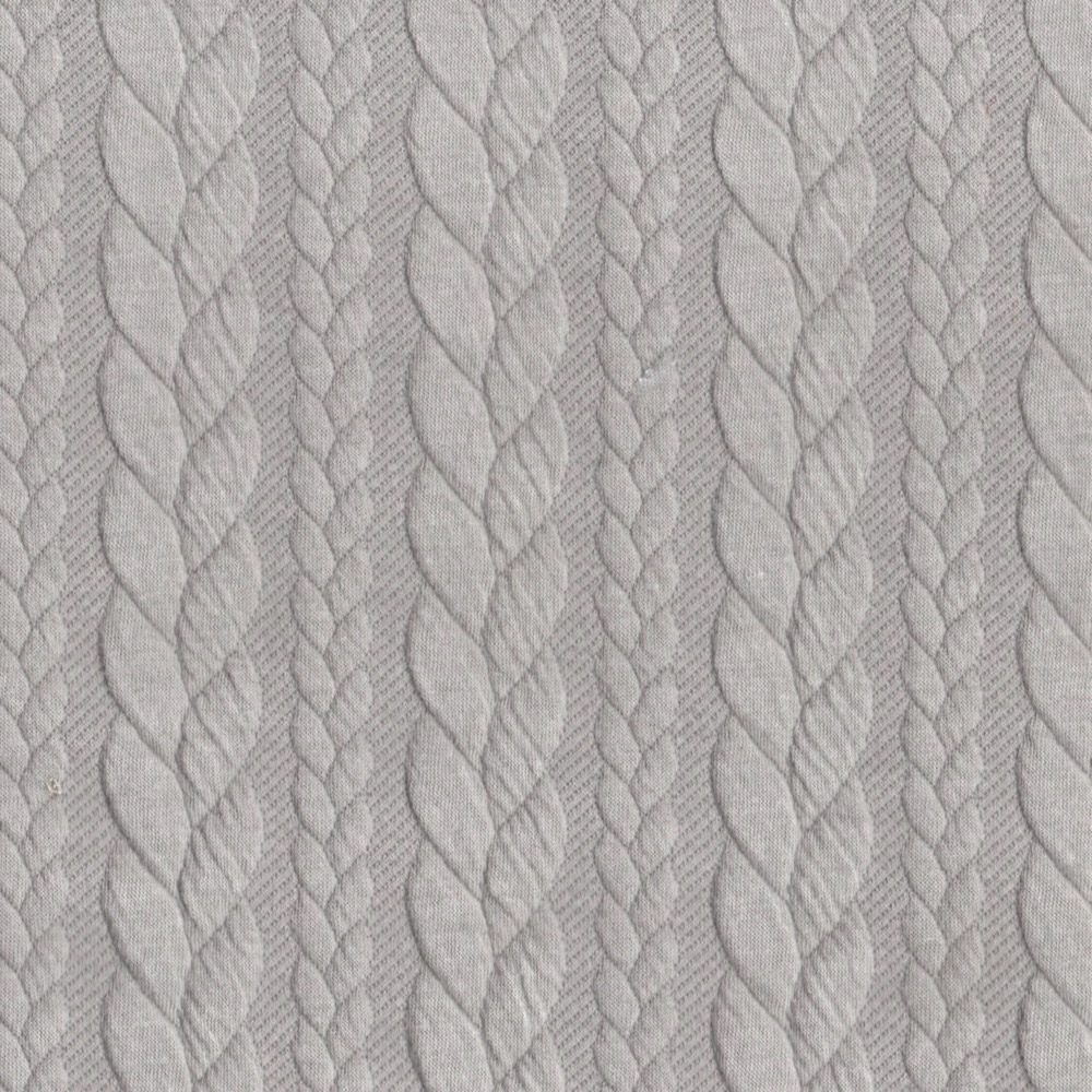 Cable Knit Fabric Jersey Dress Fabric in Pale Stone 178