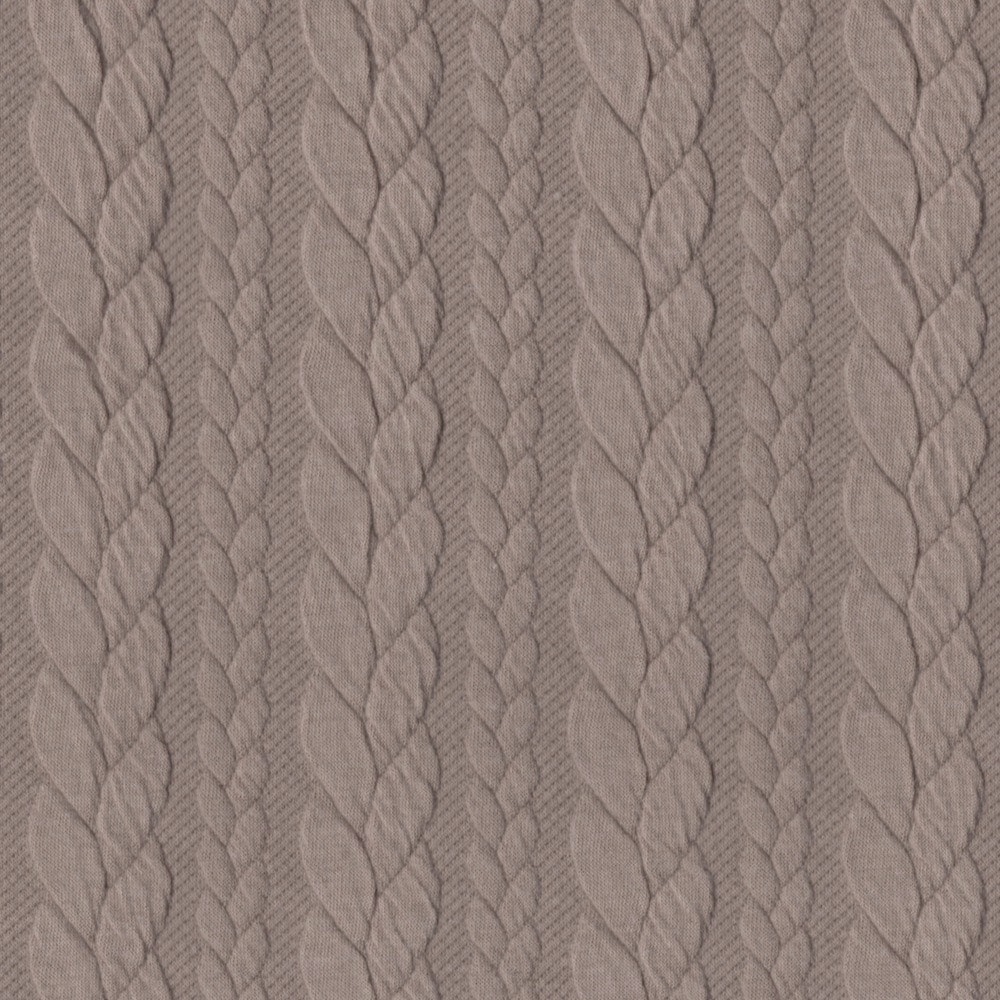 Cable Knit Fabric Jersey Dress Fabric in Mink 091