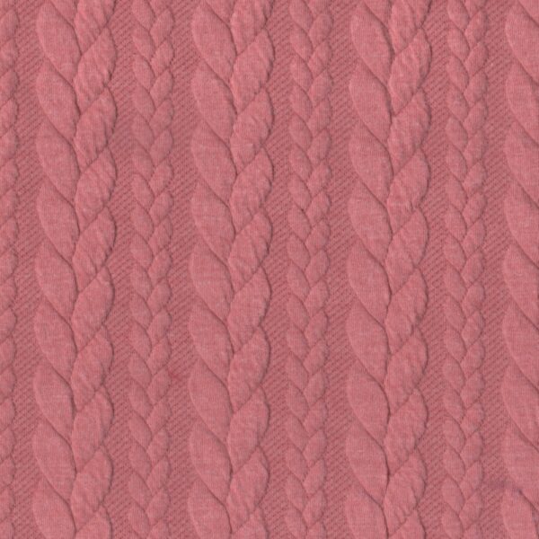 Cable Knit Fabric Jersey Dress Fabric in Dusty Coral 536