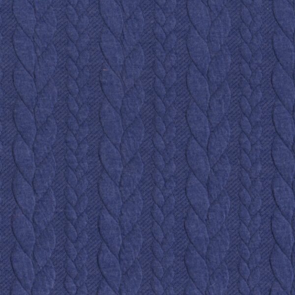 Cable Knit Fabric Jersey Dress Fabric in Royal 650