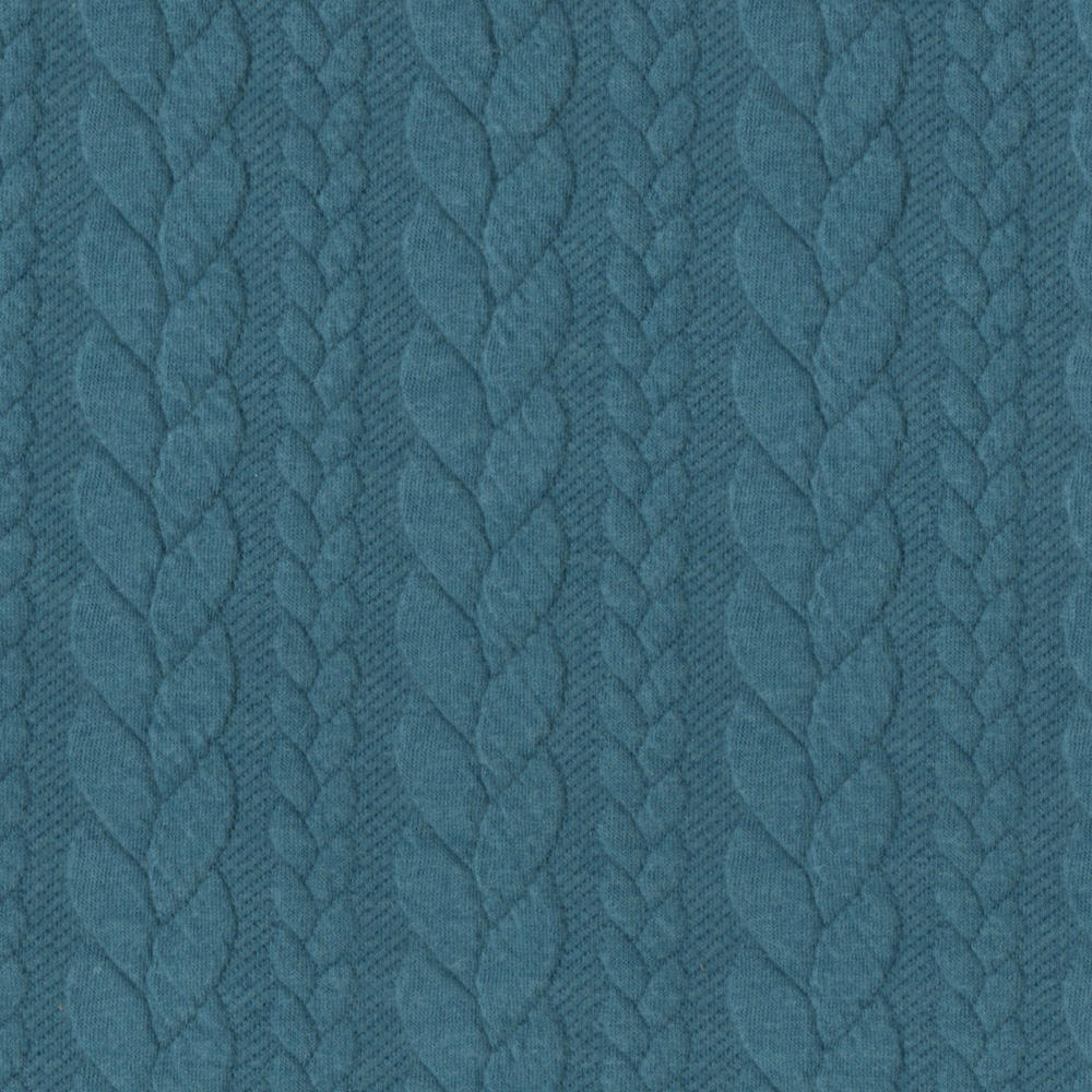 Cable Knit Fabric Jersey Dress Fabric in Nile 670