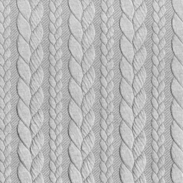 Cable Knit Fabric Jersey Dress Fabric in Light Grey 950