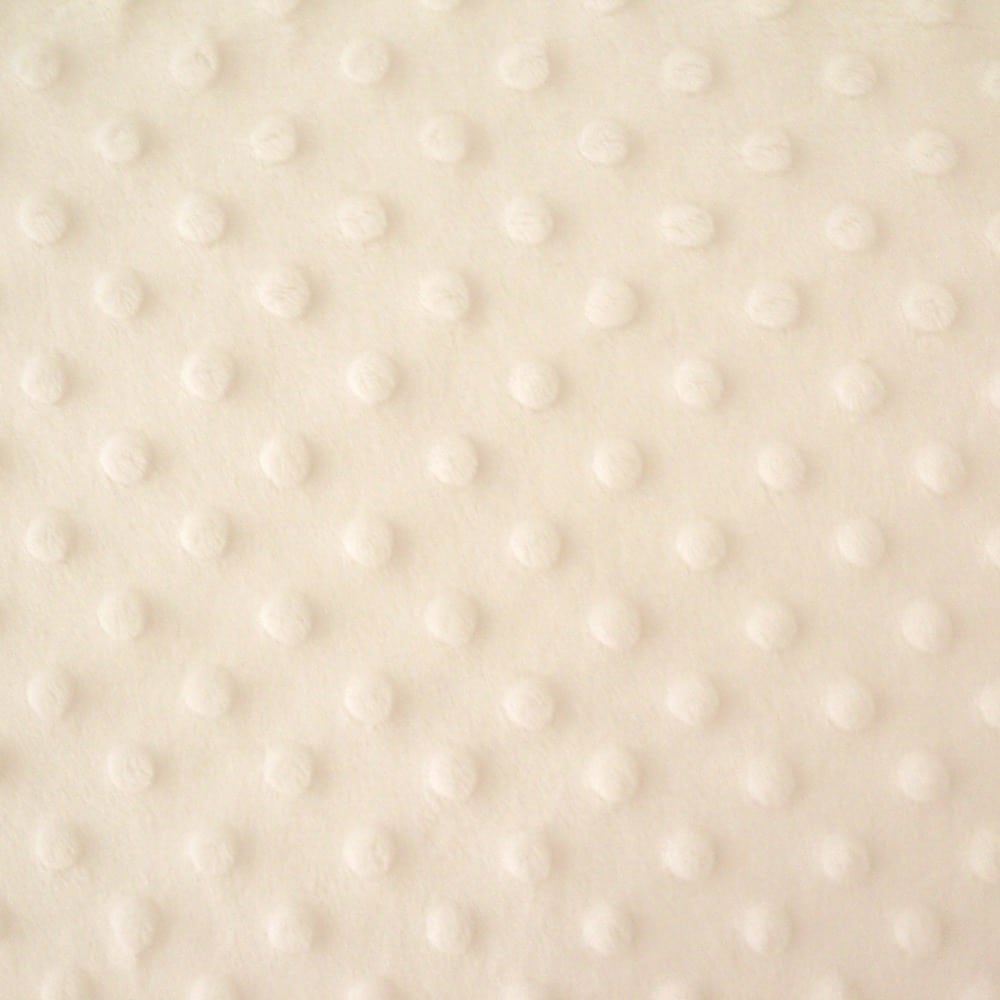 Dimple Plush Fleece Fabric with Dots in Cream