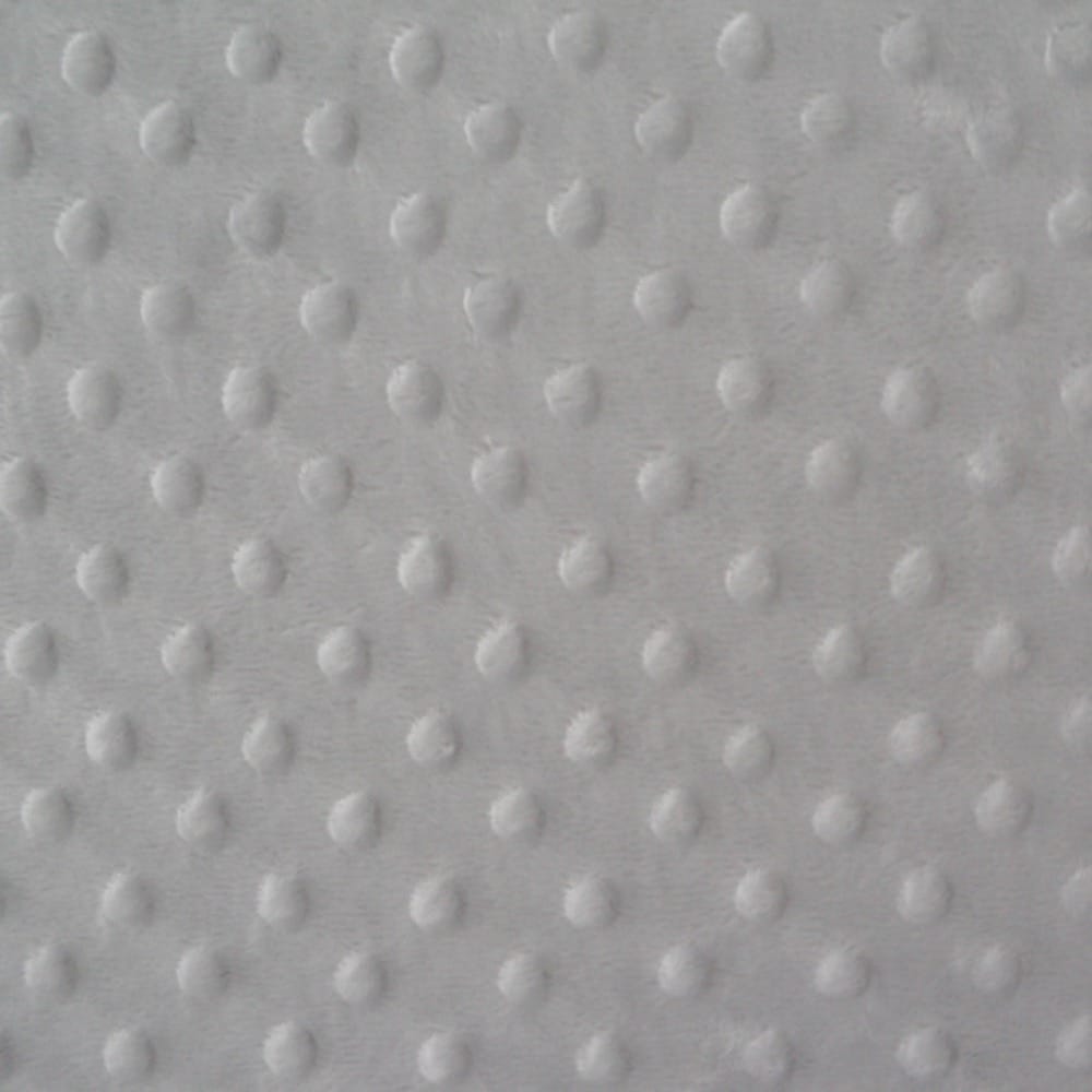 Dimple Plush Fleece Fabric with Dots in Silver Grey