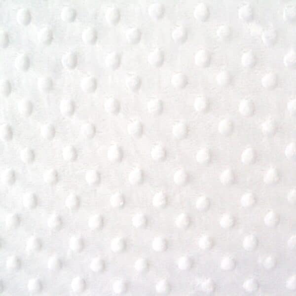Dimple Plush Fleece Fabric with Dots in Soft White