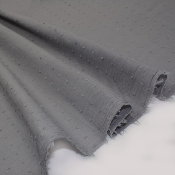 Dotted Swiss Voile Fabric in Grey