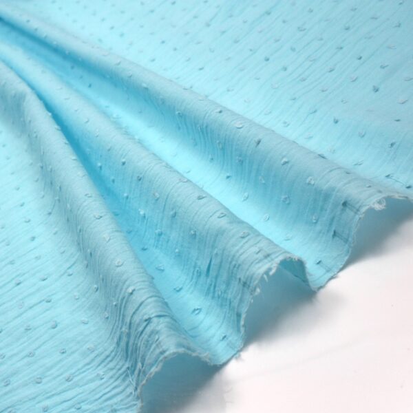 Dotted Swiss Voile Fabric in Turquoise