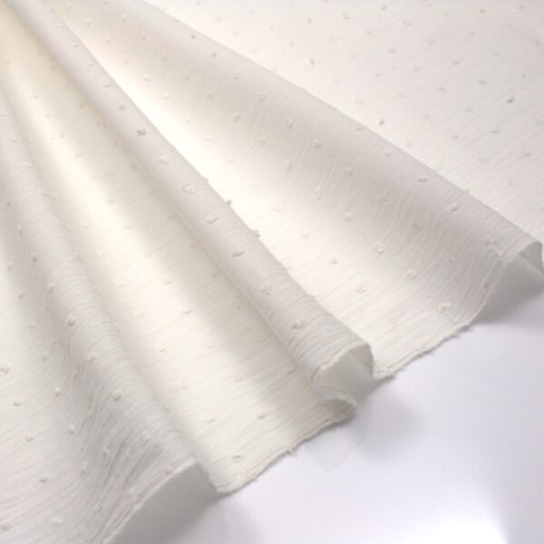 Dotted Swiss Voile Fabric in Cream