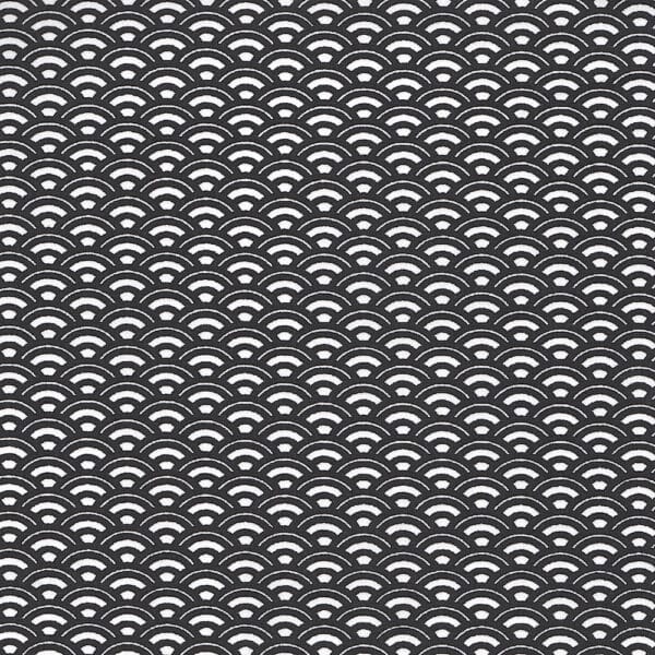 Japanese Double Wave Cotton Fabric in Black