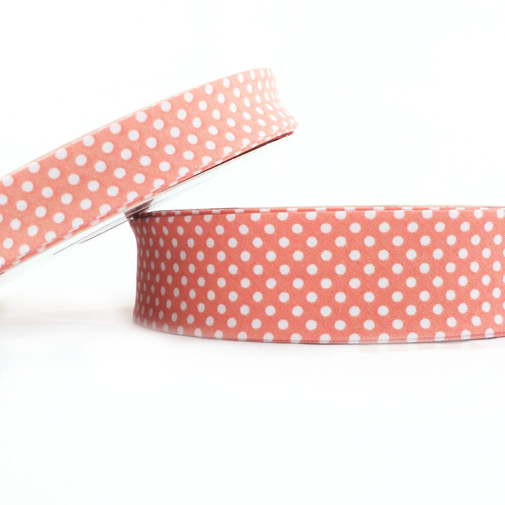 25m roll of Dot Bias Binding Tape with 30mm width in Apricot 81