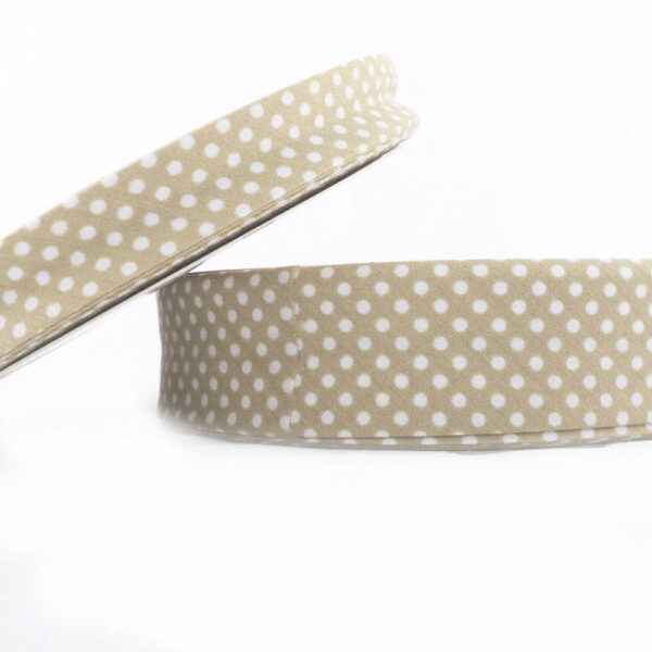 25m roll of Dot Bias Binding Tape with 30mm width in Natural 77