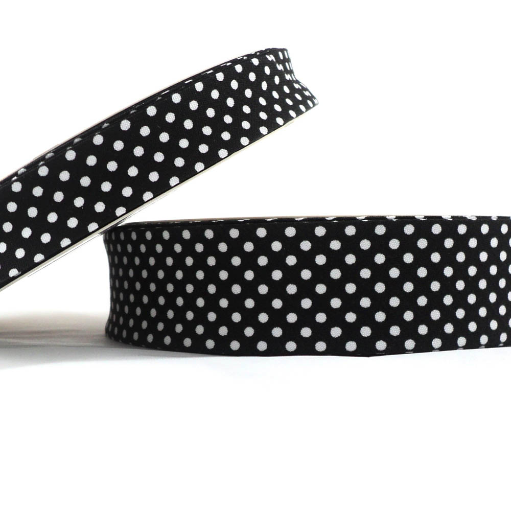 25m roll of Dot Bias Binding Tape with 18mm width in Black 01
