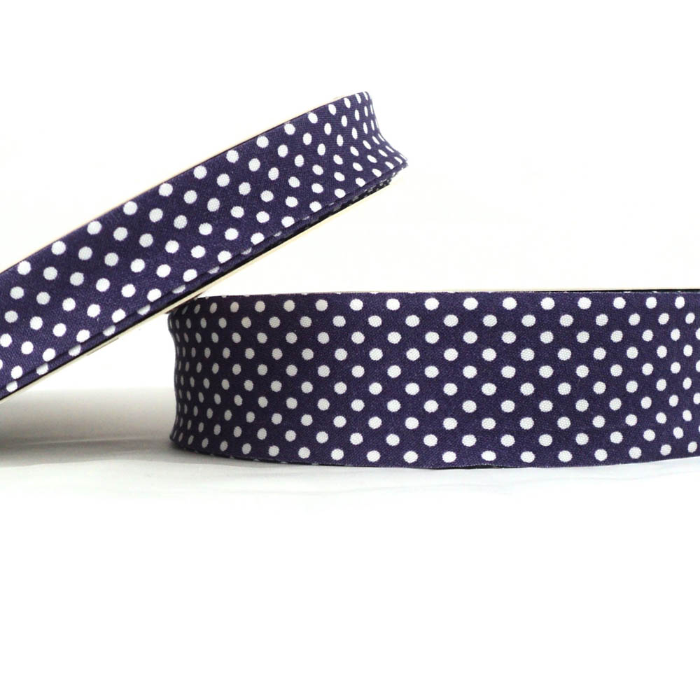 25m roll of Dot Bias Binding Tape with 30mm width in Navy 22