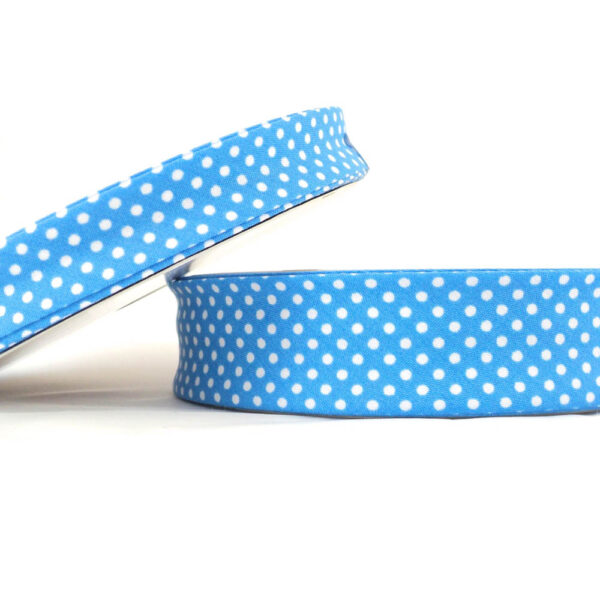 25m roll of Dot Bias Binding Tape with 30mm width in Light Turquoise 24