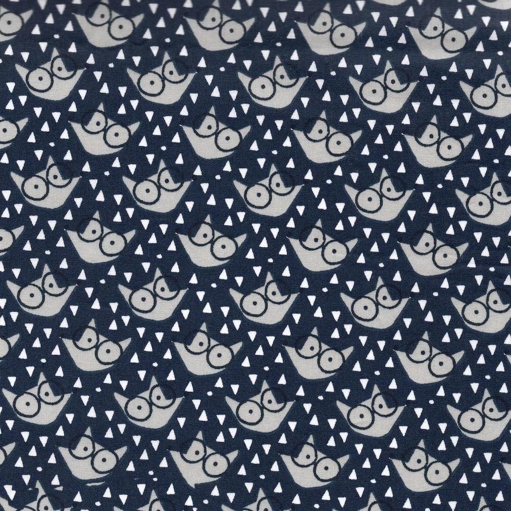 Little Inuit Cotton Fabric in Fauzy Fox Navy