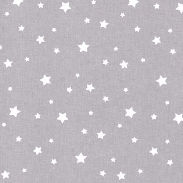 Etoile Stars Cotton Fabric Fabric in Silver Grey