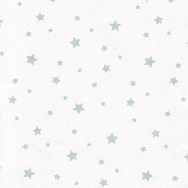 Etoile Stars Cotton Fabric Fabric in White - Celadon