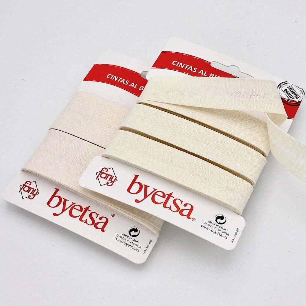 Cotton Fabric Folded Trim Dot Bias Binding Higgs & Higgs 30mm Beige