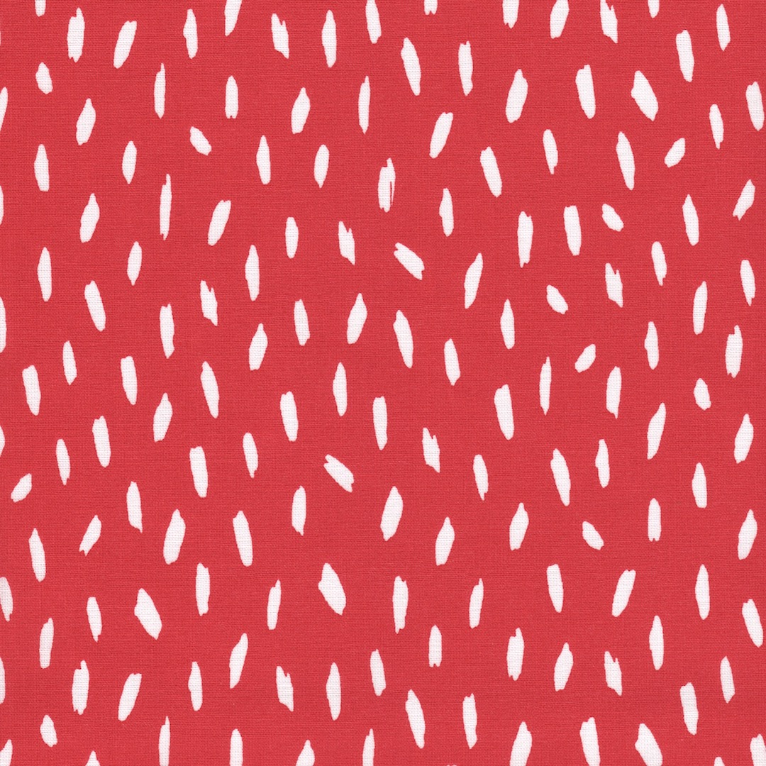 Spring Dash Cotton Poplin Fabric in Red