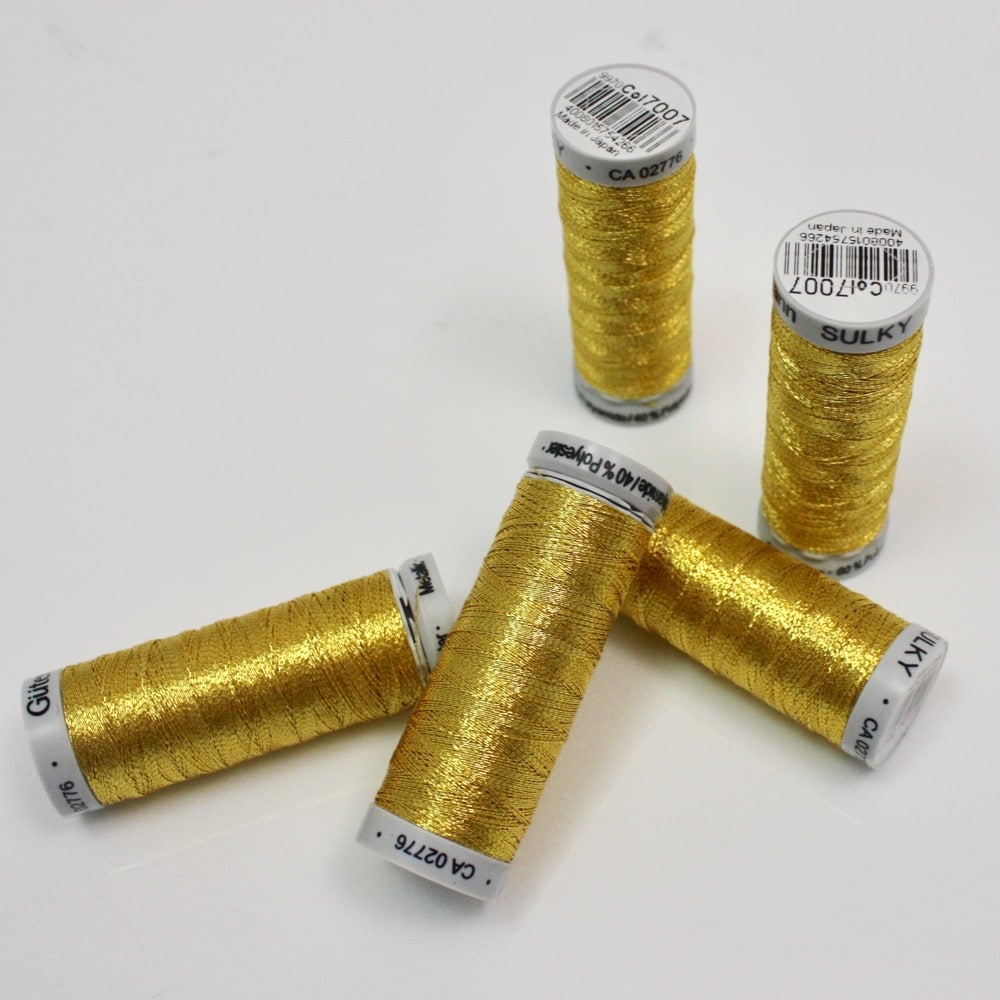 Gutermann Sulky Metallic Thread in Gold 7007