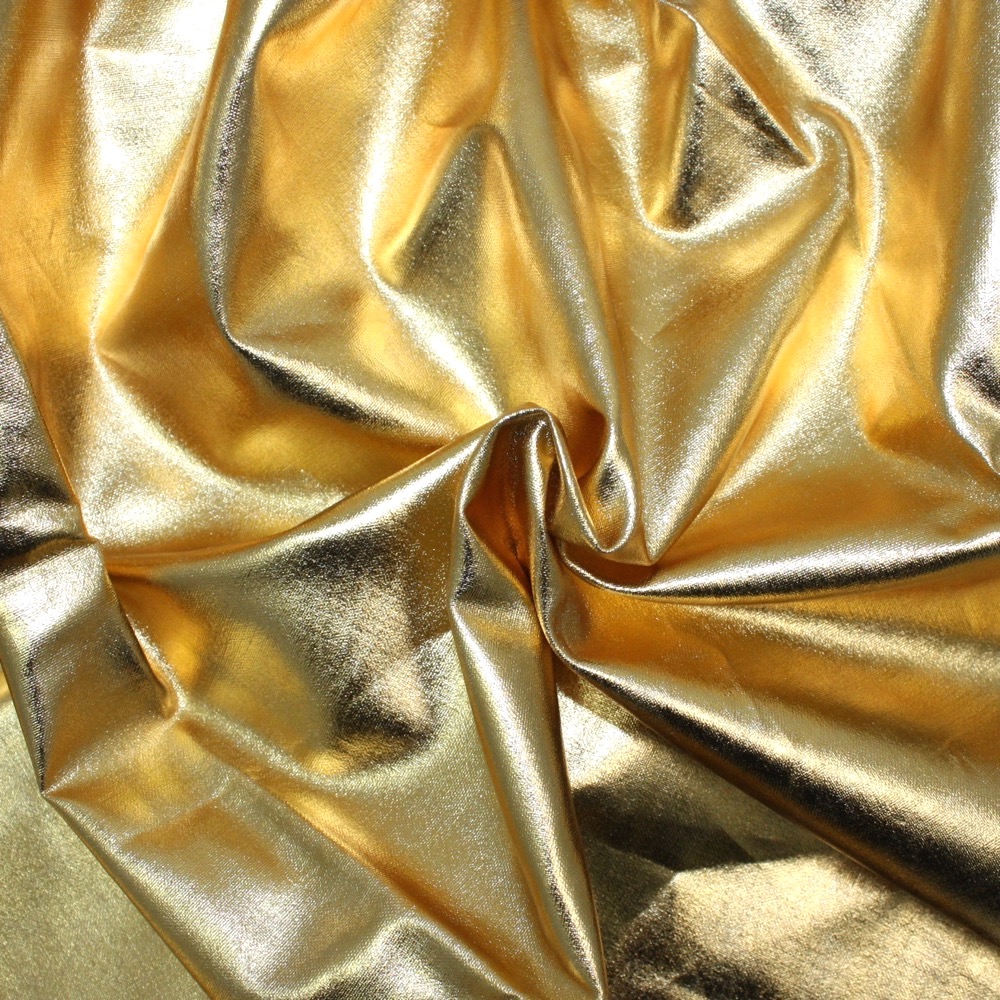 Shimmering Foil Fabric in Gold