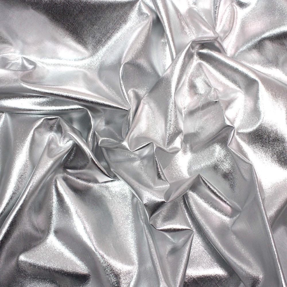 Shimmering Foil Fabric in Silver