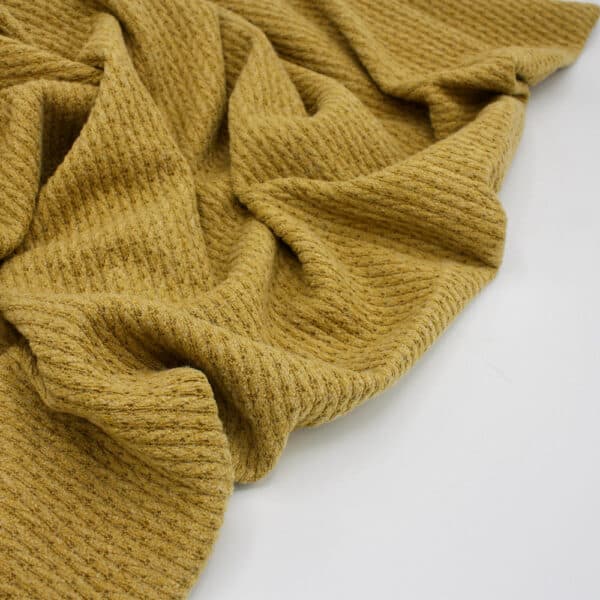 Rope Knit Cable Heavyweight Fabric in Ochre