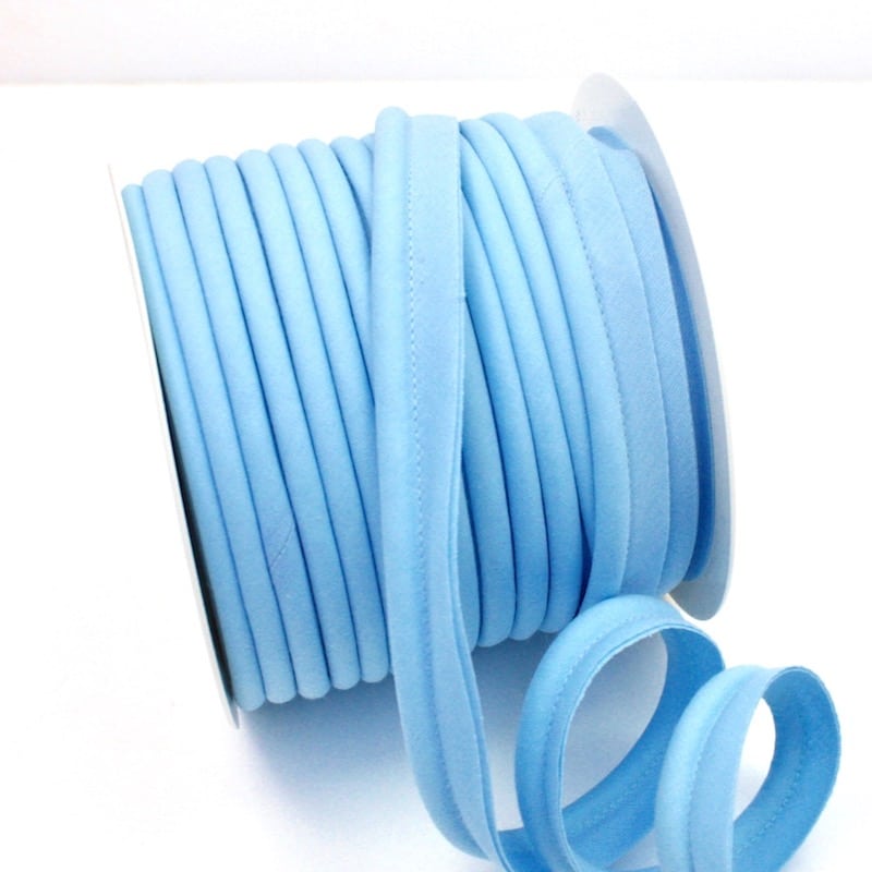 25m roll of Large / Jumbo Bias Piping Plain in Baby Blue 15