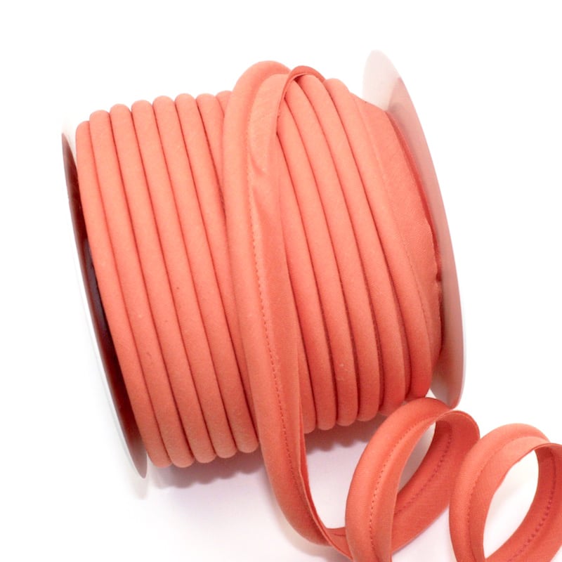 25m roll of Large / Jumbo Bias Piping Plain in Pastel Apricot 81