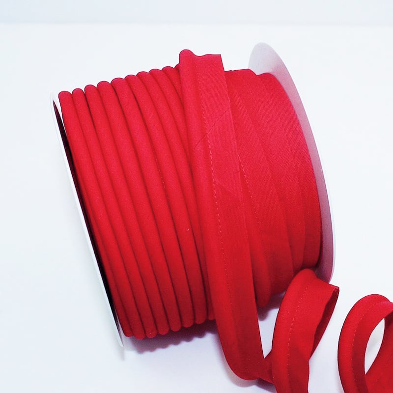 25m roll of Large / Jumbo Bias Piping Plain in Red 46