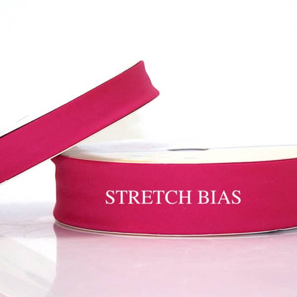 25m roll of Stretch Plain Bias Binding Tape with 30mm width in Cerise Pink 35